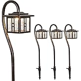 hykolity Low-Voltage Outdoor Integrated LED Landscape Lighting, 3W 185LM Oil-Rubbed Bronze Pathway Light for Yard Lawn, Die-Cast Aluminum Construction, 4-Pack, ETL Listed