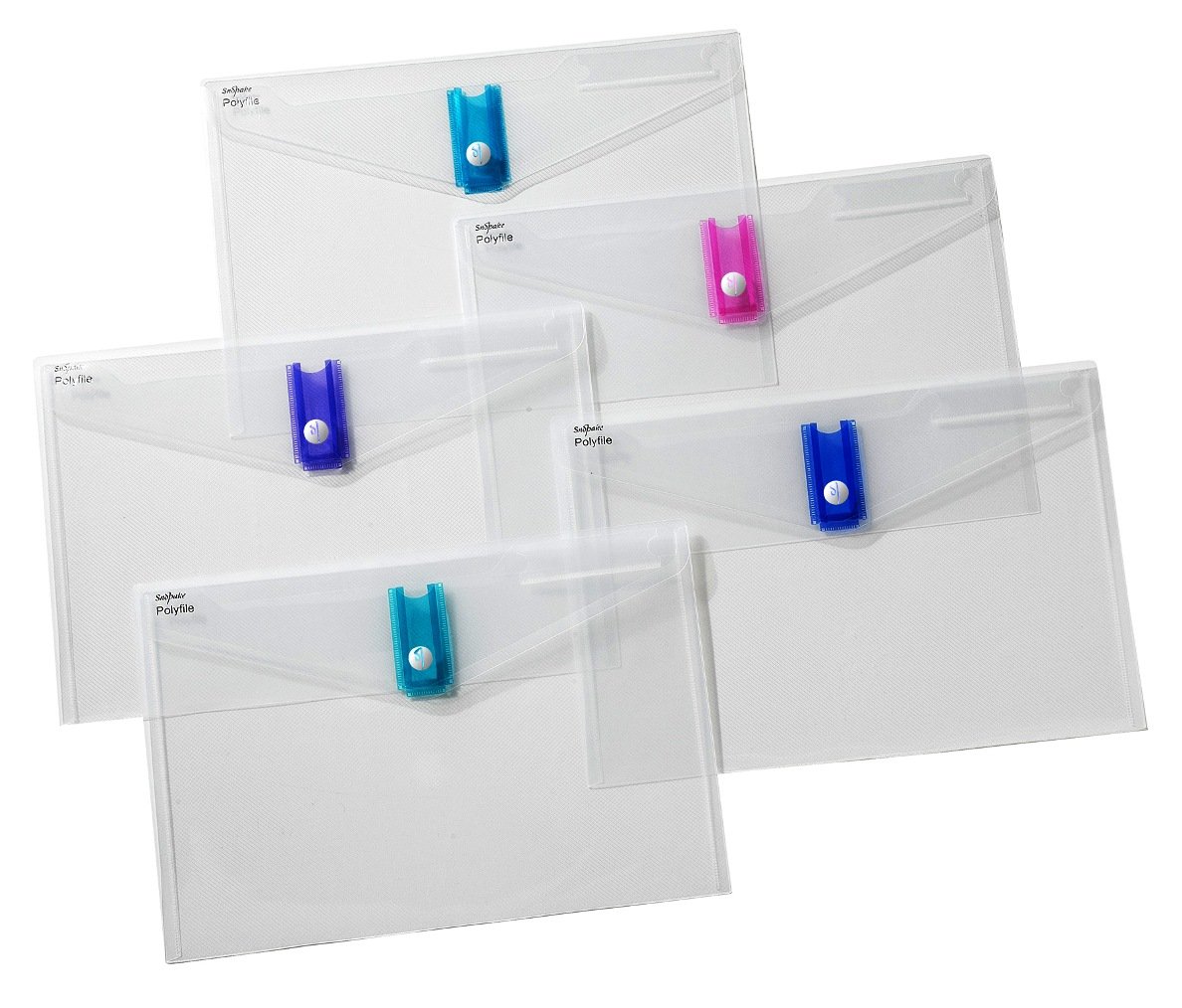 Snopake A4 Polyfile USB Popper Wallet with USB Compartment and Index Tab – Electra Assorted [Pack of 5] Ref: 15688