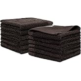 Weidemans 100% Cotton Washcloths Set 13” x 13” | Chocolate Towels | Set of 12 Ultra Soft and Highly Absorbent Washcloths Sets for Bathroom, Gym, Spa | Machine Washable Face Towel