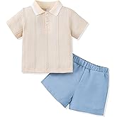 Renotemy Toddler Baby Boys Clothes Summer Outfits Polo Shirt Shorts Set 2Pcs Boys Clothing Sets 12 Month-5T