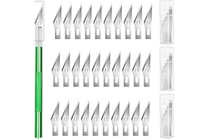 Baijuyi Craft Knife Hobby Knife Exacto Knife Upgrade Precision Carving With 30 PCS Spare Exacto Knife Blades Kit for DIY,Art,Cutting, Engraving,Scrapbooking,Stencil.
