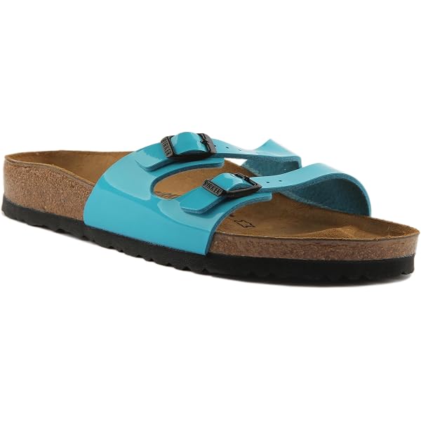 Birkenstock Men’s Arizona Sandals in Ultra Blue with Black Soles Size 44 Amazon.com | Birkenstock Men main image 2