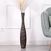 Leewadee Decorative Tall Floor Vase for Living Room Decor, 26 inches, Brown, Resin