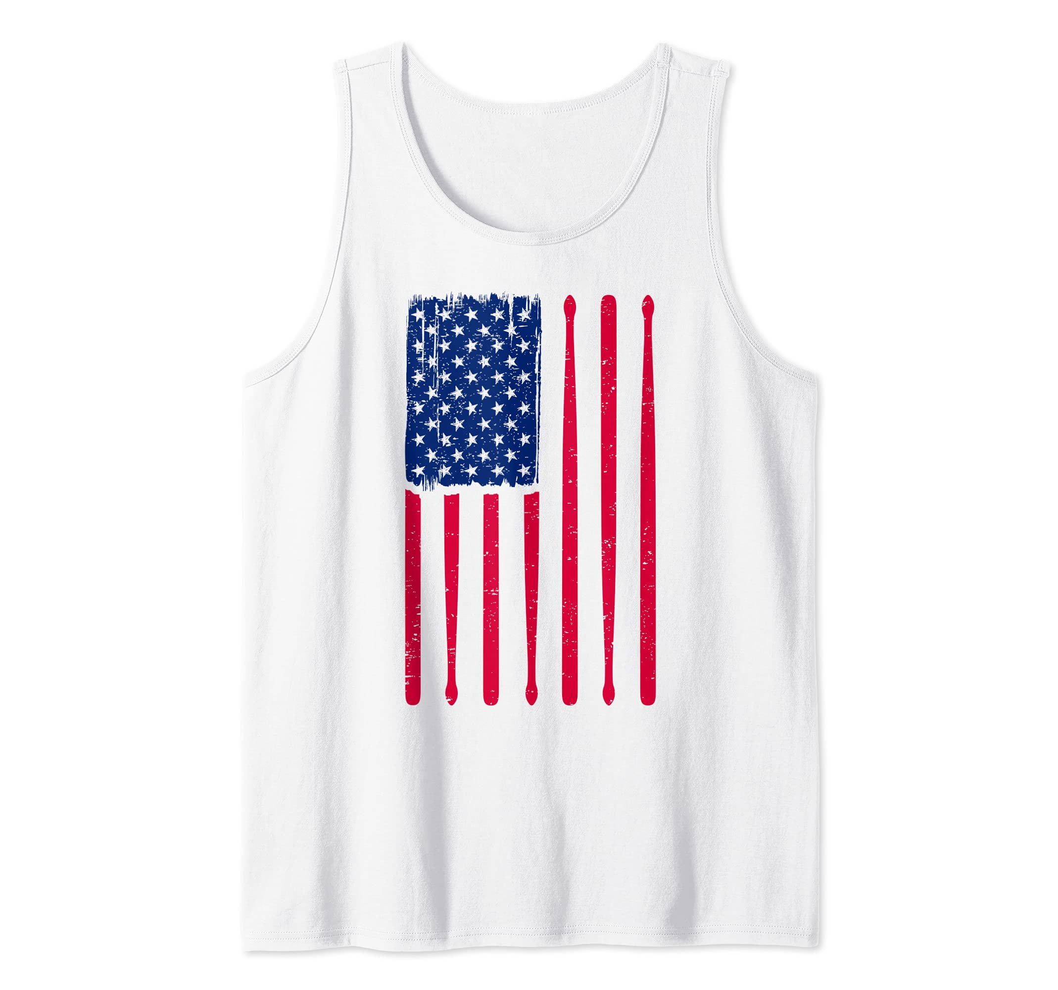 Patriotic Drummer Drumming Drums Percussion I American Flag Tank Top