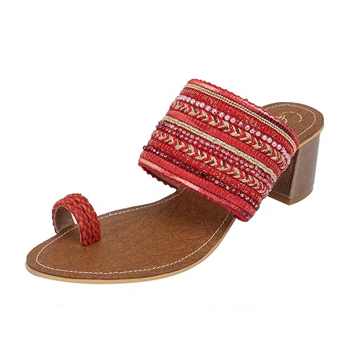 Women's Toe Ring Patterned Heels