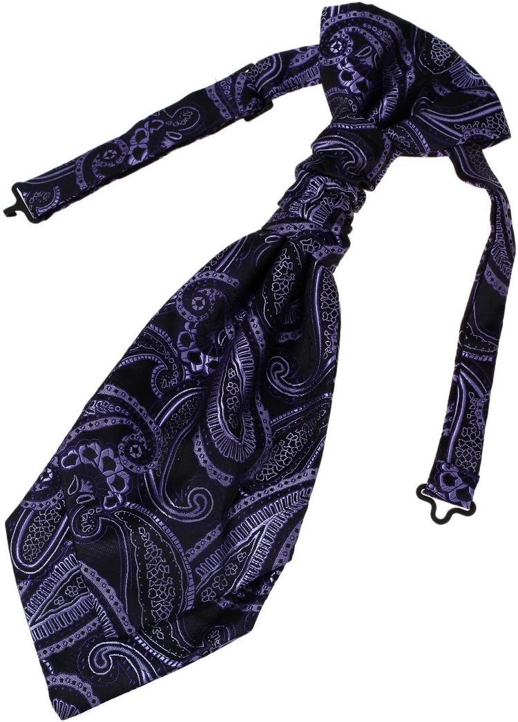 EpointCravat Necktie For Party Silk Pretied Ascot Cravat Tie 12 Inch Clip-On Adjustable