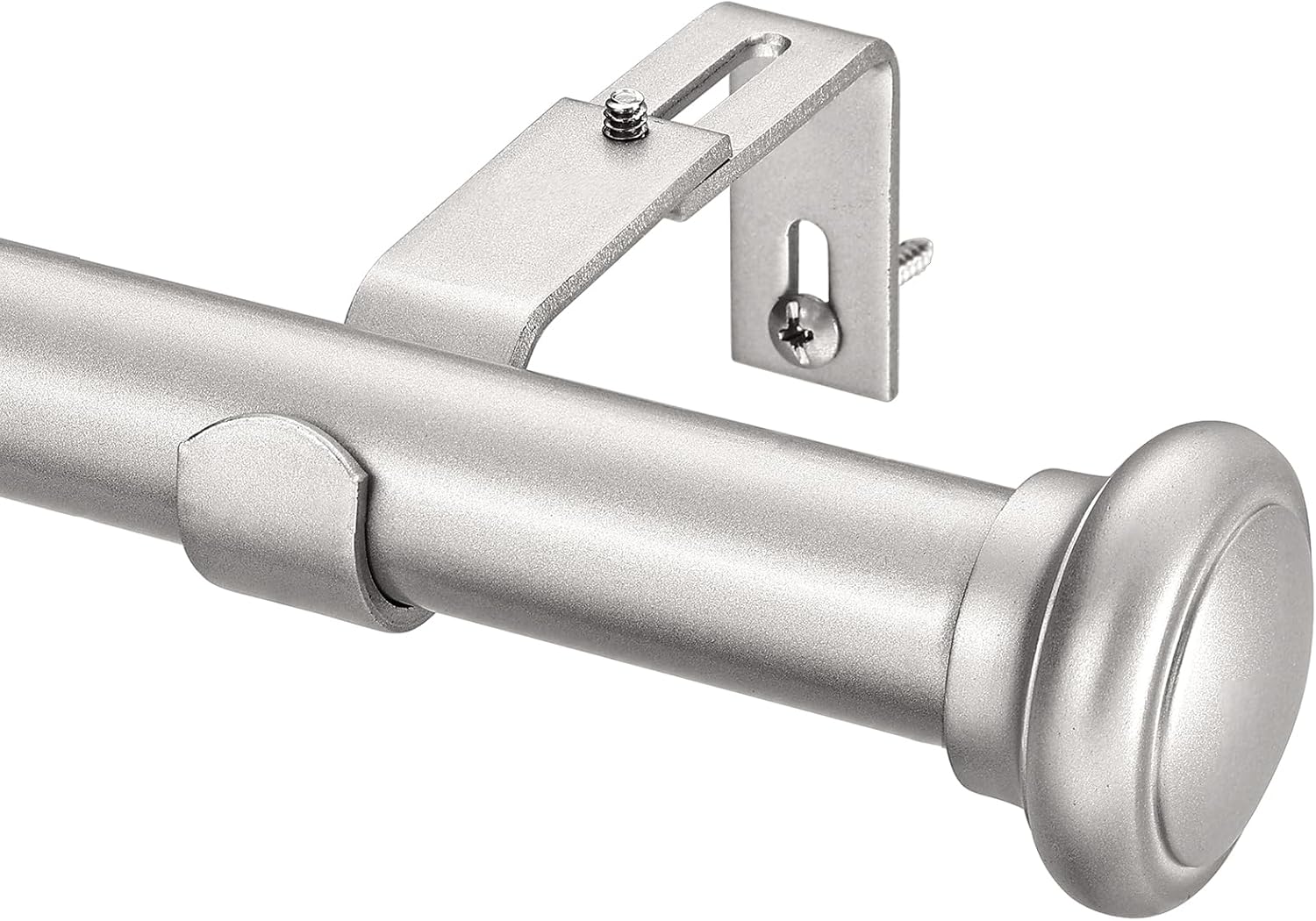 Window Treatment Hardware - Briofox Silver Curtain Rods - 1 Inch Window Curtain Rods for Windows 48 To 84 Inch, Adjustable Modern Heavy Duty Single Window Curtain Rod Set With Decorative Finials