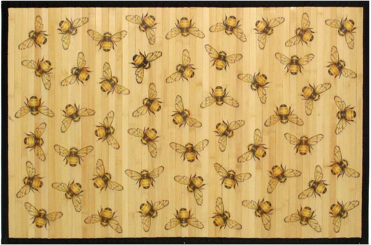 Laser Printed Split Bamboo 2'x3' Veranda Mat Honeybee Area Rugs Posters & Prints