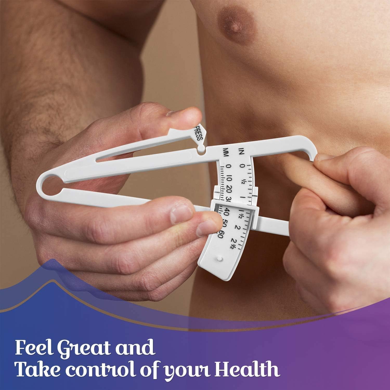 Body Tape Measure and Skinfold Caliper for Body Set, (Pack of 2), Skin Fold Body Fat Analyzer and BMI Measurement Tool - Image 4