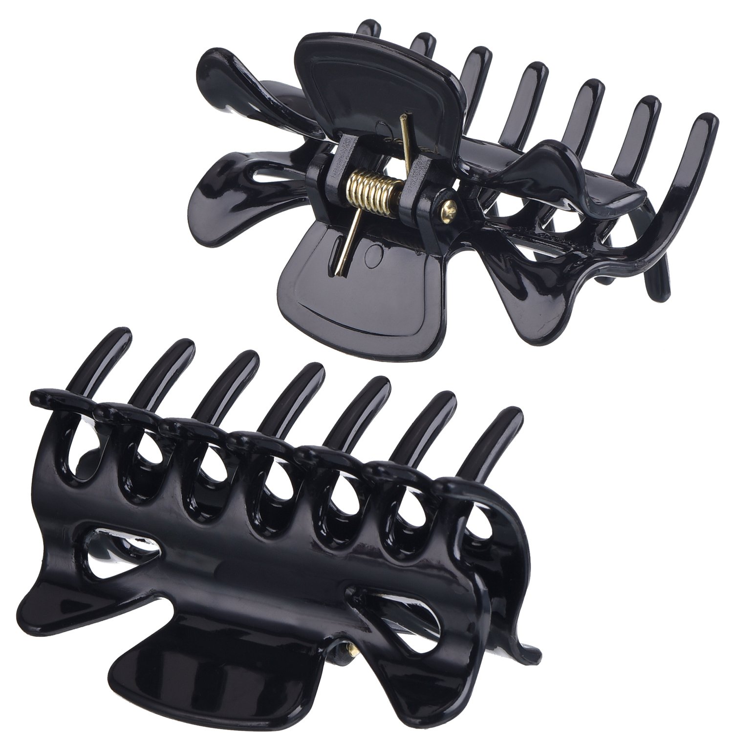 6 Pieces Plastic Hair Clips Claw Women Hair Claw Clamps Hairpin (Black and Brown) : Beauty