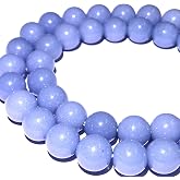 ABCGEMS (Glow) Blue Aragonite Beads from Mexico (Cave Calcite) Round 6mm | Glow-in-the-Dark - Stablized for Durability - Heat-Treated Color - Mohs Hardness 4 - DIY Jewelry Making