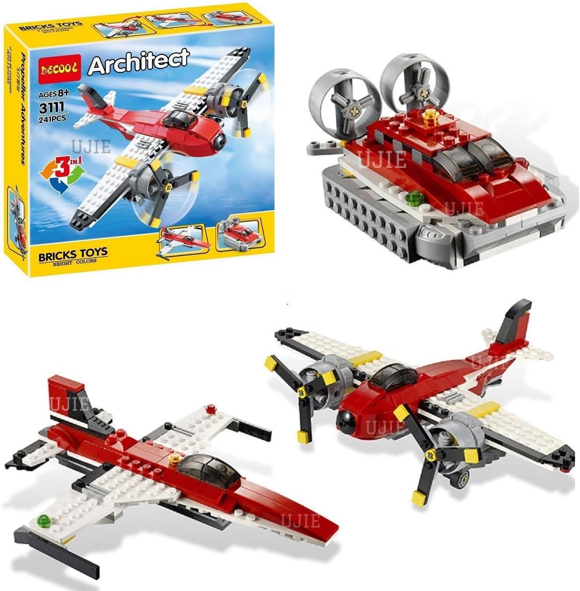 UJIE® 241 Pcs DIY 3 in 1 Building Blocks Bricks Construction Set Toys for Children (Propeller Adventure)