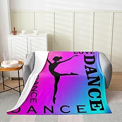 Ballet Bed Blanket Kids,Dance Pink Purple Blue
