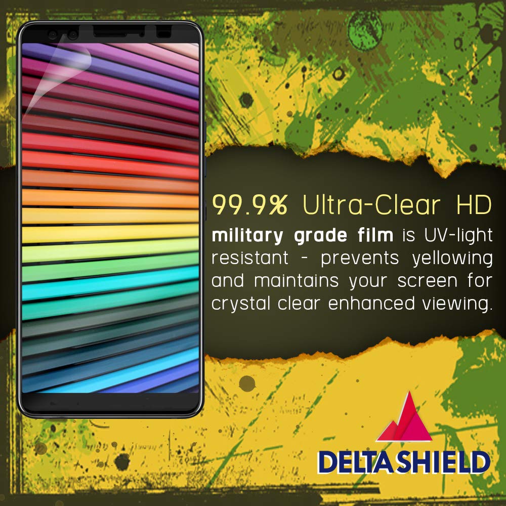 HTC U12 Plus Screen Protector [2-Pack], DeltaShield BodyArmor Full Coverage Screen Protector for HTC U12 Plus Military-Grade Clear HD Anti-Bubble Film