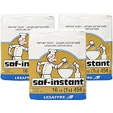 LeSaffre Saf-Instant Yeast, Gold, 1 Pound, (Pack of 3)