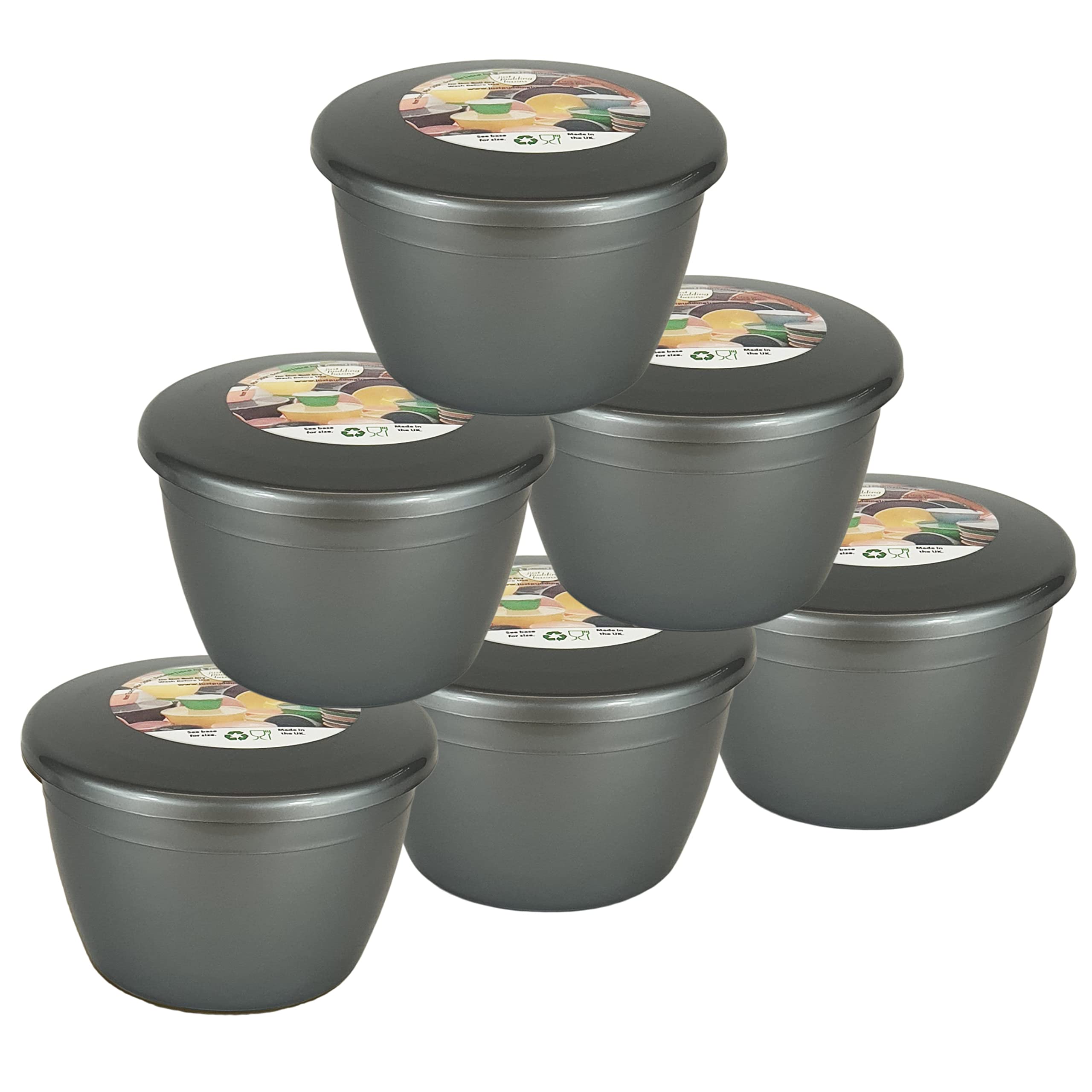 Just Pudding Basins Silver 1/2 Pint 280ml Silver Coloured Multipack Basin for Steam Puddings (6 Pack)