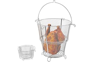 BBQ-PLUS Turkey Fryer Basket for Charbroil The Big Easy Oil-Less Turkey Fryer 17102065 18102095, Foldable Basket Replacement Part for Charbroil TRU-Infrared and Outdoor Deep Frying Accessories, Stainless Steel