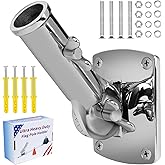 316 Stainless Steel Flag Pole Holder, Marine Grade Ultra Heavy Duty Flag Pole Mount, Outside House Flag Pole Bracket, Flagpole Mounting Bracket, Outdoor Adjustable Flag Holder - Mirror Polishing, 1 in