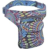 The Collection Royal Handmade Festival Waistpack Boho Hippie Waist Bag Hip Bum Running Belt Fanny Pack Travel Utility Belt (Blk+Grn)