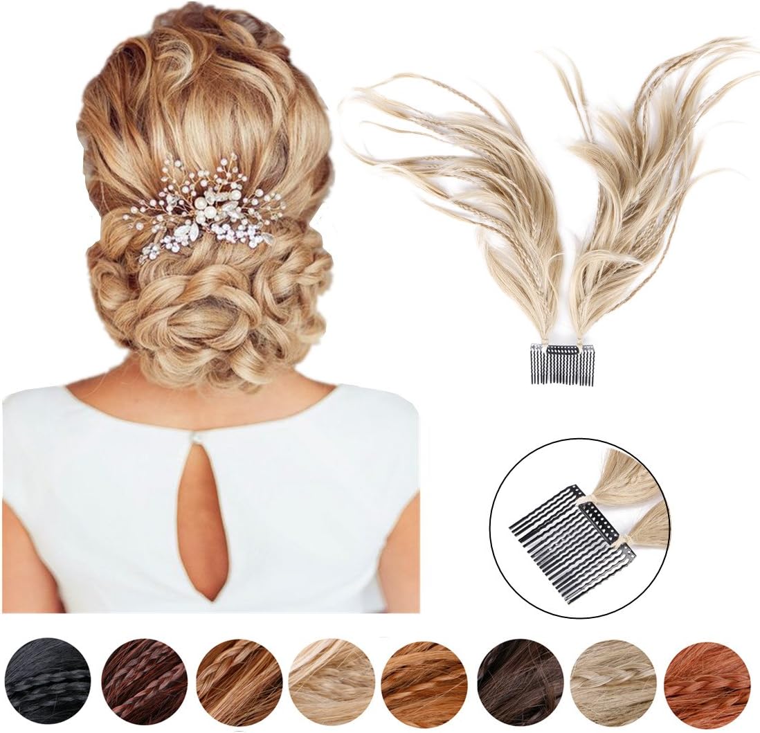 Creamily 15" Straight Ponytail Braid Synthetic Fiber UpDo Hair Extension with Bendable Two-Wire Flexible Comb (Blonde)