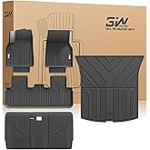 3W 2025 2026 Tesla Model Y Juniper Floor Mats with Rear Cargo Mat & Backrest Mat TPE Anti-Slip All Weather Accessories, Vigormold™