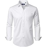 Alimens & Gentle Mens Dress Shirts Long Sleeve Wrinkle Free Stretch Business Casual Button Down Shirts