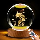 Shellvcase 3.15in 3D Axolotl Gift Lamp for Bedroom - 16 Colors & Remote Controls Crystal Ball Night Light - Birthday Christmas Gifts for Kids Boys Girls