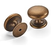 CABDM 4 Pack Antique Brass Bifold Closet Door Knobs, 1-1/2 Inch Zinc Alloy Cabinet Knobs with Installation Screws, Suitable for Kitchen, Bathroom &amp; Bedroom Furniture