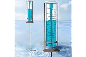 MISAWCE Rain Gauge Outdoor, Glass Rain Gauge Best Rated, Rain Gauge for Yard with Metal Stake, Decorative for Garden, Deck, Lawn, Landscape