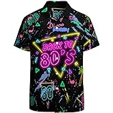 Men's Dinosaur Hawaiian Shirts Casual Button Up Short Sleeves Printed Shirt Party Outfit Funny Beach Costumes