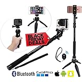 Premium HD Selfie Stick & Tripod 3-in-1 Photo/Video Kit for New iPhone 7, GoPro Hero5, Android or Camera | Bluetooth Remote | Universal Mount (iPhone7 Plus/6+/6/5, Hero Black/4/3 etc.)