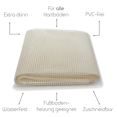 Premium Antirutschmatte ohne Weichmacher | Naturkautschuk | 80x200 cm - Für alle Hartböden, auch für hochwertige wie Parkett,