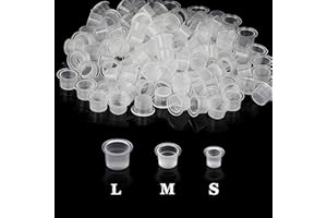 Tattoo Ink Caps, Urknall 300pcs Ink Cups Pigment Caps Disposable Cups for Tattooing Mixed Szie 100pcs #S 100pcs #M 100Pcs #L 