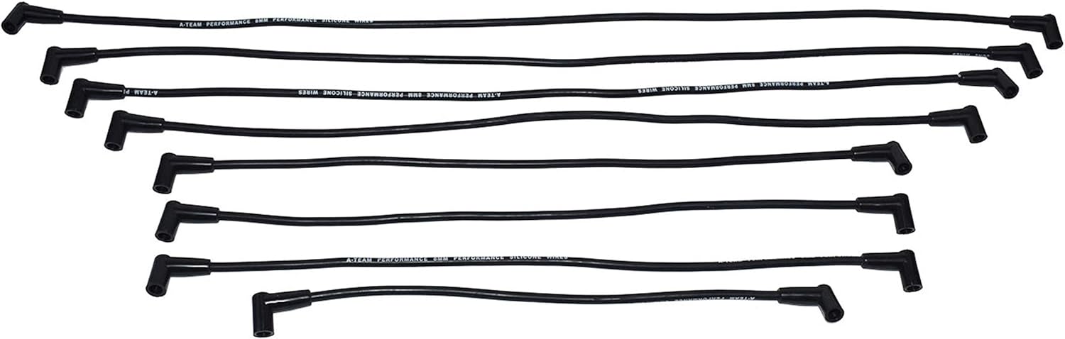 A-Team Performance Silicone Spark Plug Wires Set High Performance Compatible with SBC Small Block Chevy Chevrolet GMC Under The Exhaust Wires HEI 283 305 307 327 350 400 Black 8.0mm: Industrial & Scientific