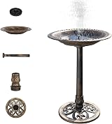Bonnlo Bird Bath with Solar Fountain Antique Copper Finish 71cm Tall view 7