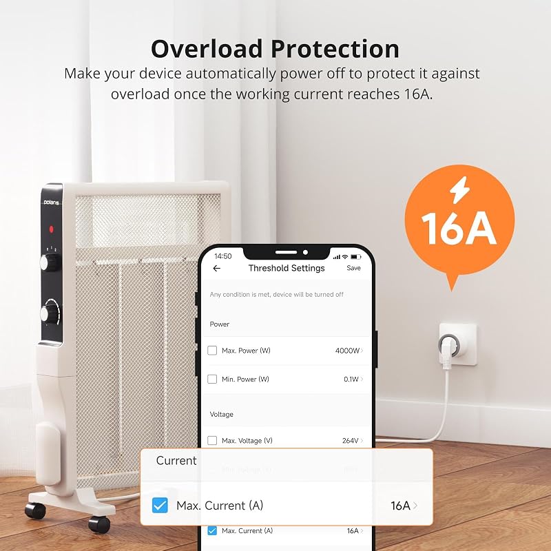 S60TPF Enchufe Inteligente Wi-Fi (con Monitoreo Energético), Programar el Encendido/Apagado, Ahorro Energía, Compatible con Alexa y Google Home, 4 Pack