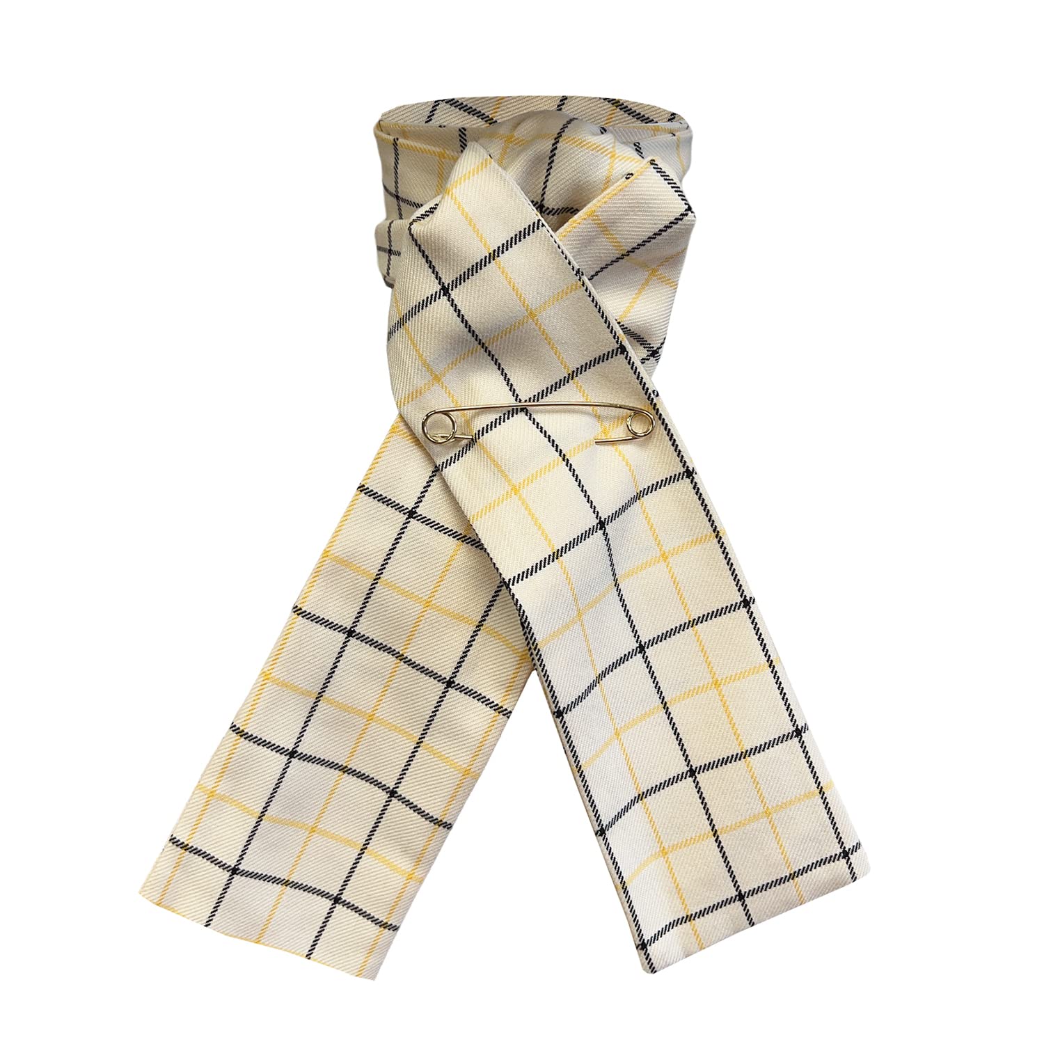 Equetech Tattersall Check Riding Hunting Stock - 2 colours - One size (Gold/Black Check)