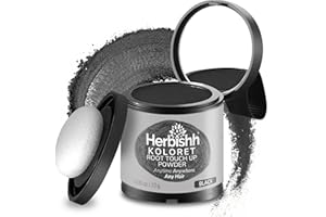Koloret Root Touch Up Powder– Black Powder for Women & Men, Instant Root Cover Up for Gray Coverage, Hairline Concealer for T