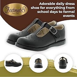 FOOTMATES Sherry Mary Jane Hook and Loop Leather