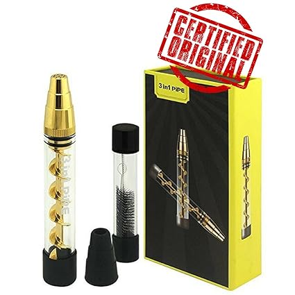 OutonTrip Twisty Glass Blunt Smoking Pipe with an Extra Glass Pipe - as a Storage Container