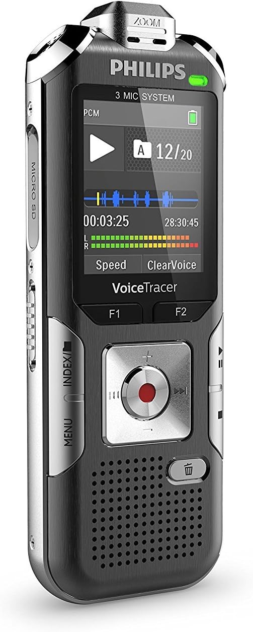 Voice Tracer Digital Audio Recorder with 3Mic AutoZoom+ Technology