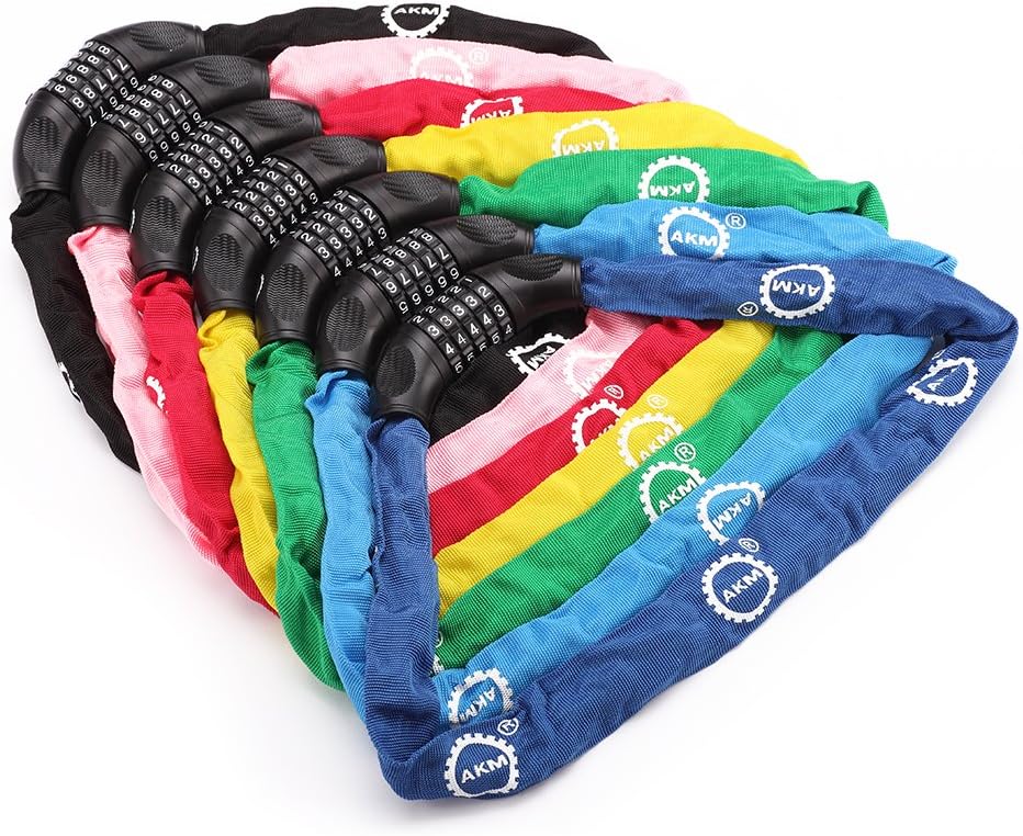 AKM Universal Security Bike Lock 5 Digit Password Lock Anti-theft Chain Lock Mountain Bike Cable Combination Lock Riding Equipment