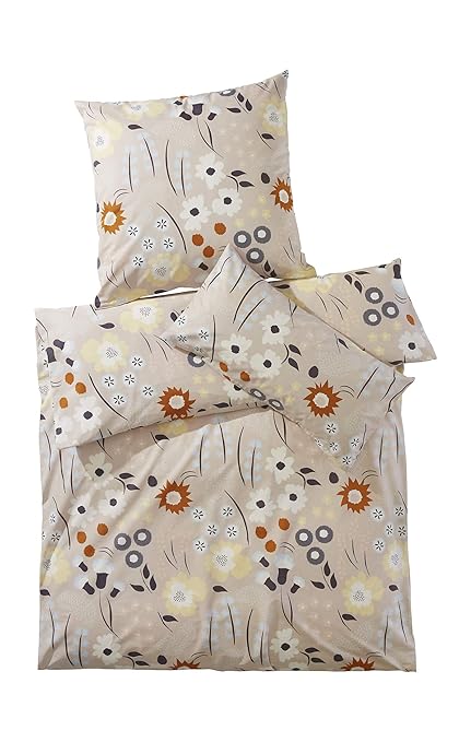 hessnatur Renforcé-Bettwäsche Maja aus Reiner Bio-Baumwolle Taupe 135x200+40x80 cm