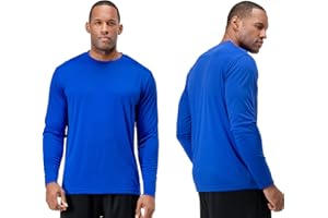 DEVOPS 2 Pack Men's Sun Protection Shirts UV SPF UPF 50+ Long Sleeve Rash Guard Fishing Running Quick Dry Lightweight