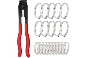 Omninmo Heavy Duty Antiskid CV Boot Clamp Pliers Joint Tool For Auto/ATV with 20 Crimp Bands, Ear Type Extension CV Joint Axle Boot Clamp Pliers for Most Cars