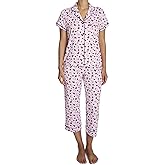 Peanuts womens Ss Notch and Capri 2pc Pj Set