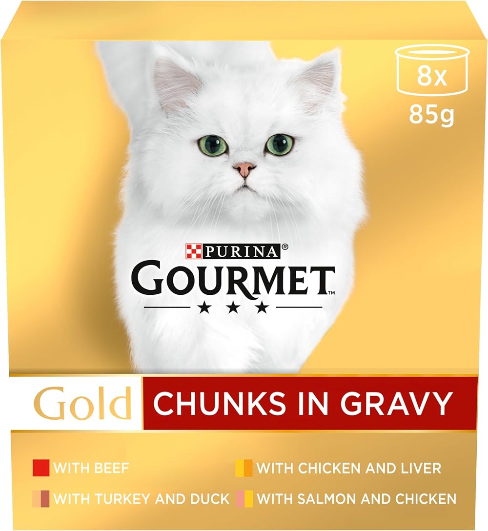 Gourmet Gold Chunks in Gravy Collection Wet Cat Food 8x85g Pack of 6