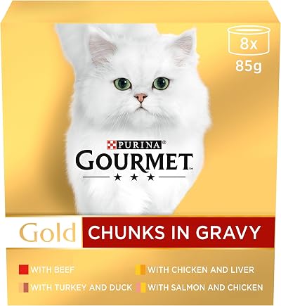 Gourmet Gold Chunks in Gravy Collection Wet Cat Food 8x85g Pack of 6