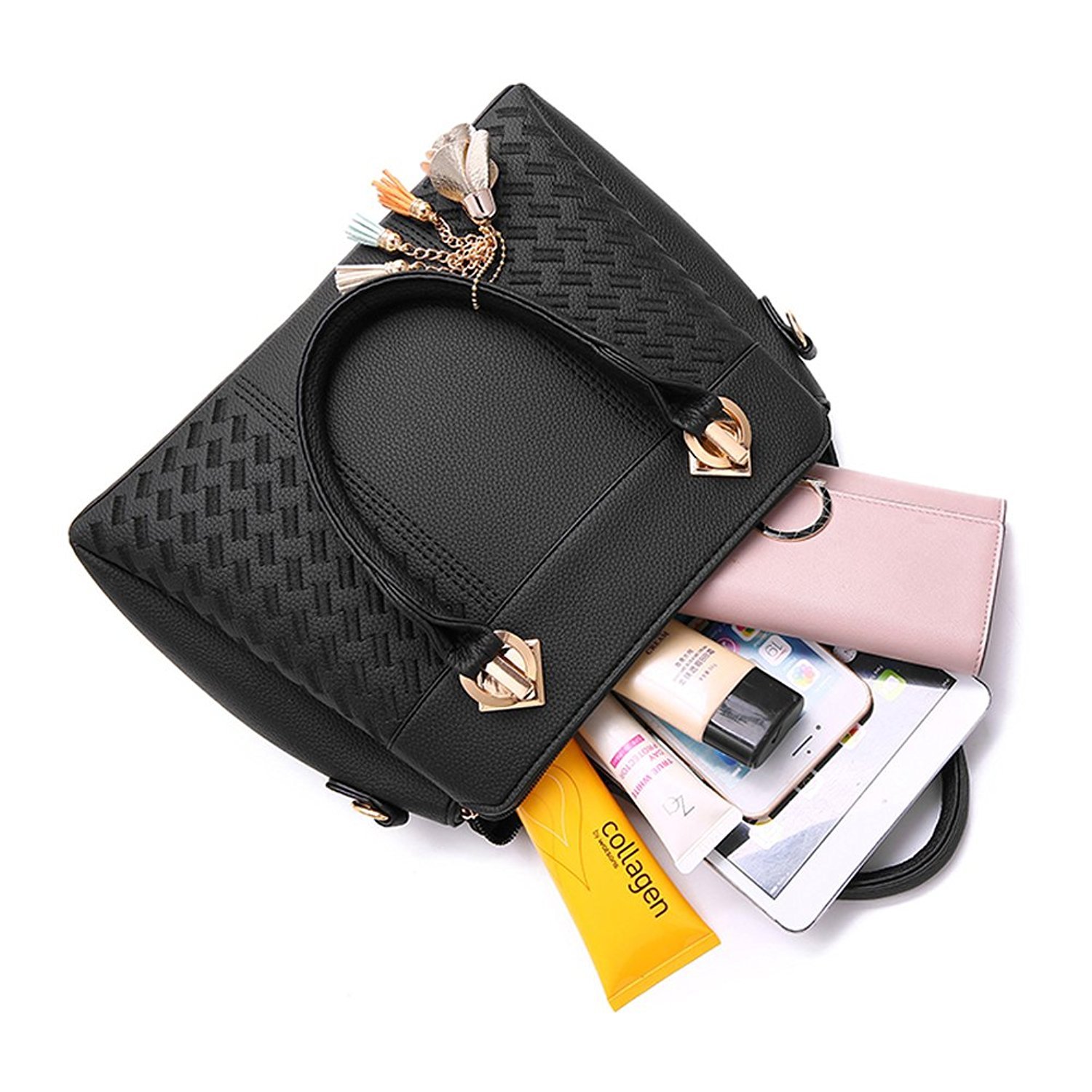 paradox womens hand bag ladies purses satchel shoulder bags, black