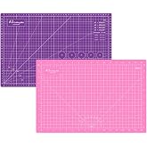 Headley Tools 18"x12" Thickened Self Healing Cutting Mat, A3 Rotary Cutting Sewing Mat for Crafts, Double Sided 5-Ply Table Cutting Board for Fabric Quilting Art Hobby Project, Pink/Purple